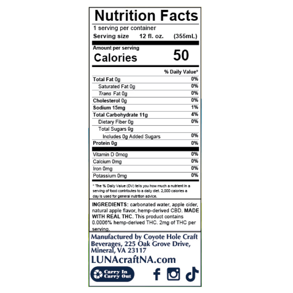 LUNA Microdosed Cider Cran-Elderberry 4 Pack