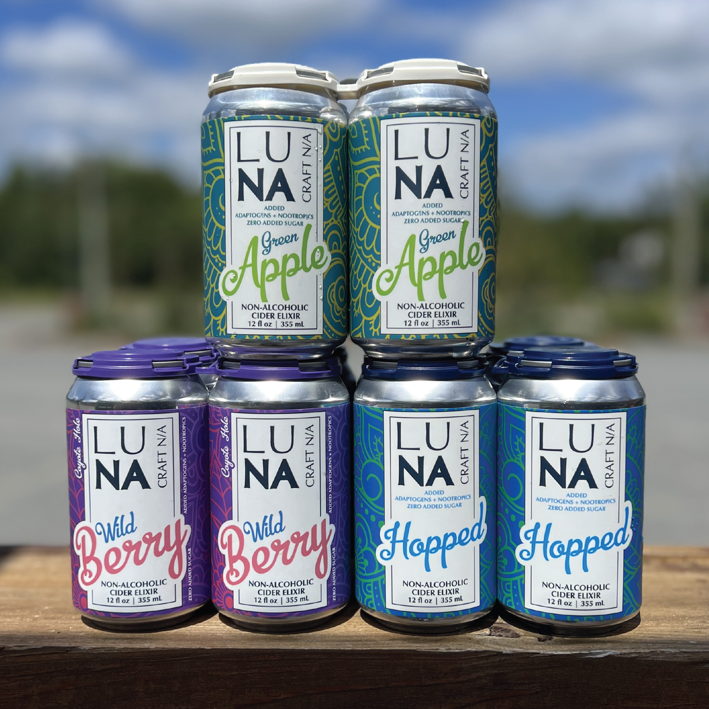 LUNA Variety Pack Nootropic + Adaptogen Non-Alcoholic Cider 12oz Can - 12 Pack