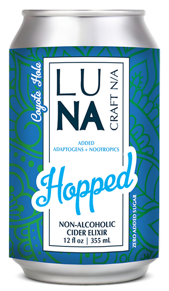 LUNA Hopped Nootropic + Adaptogen Non-Alcoholic Cider 12oz Can - 12 Pack