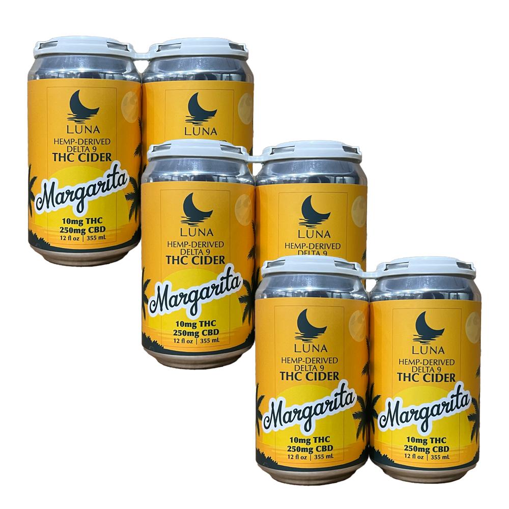 LUNA Margarita Delta-9 Hemp-Derived THC and CBD Cider 12 Pack