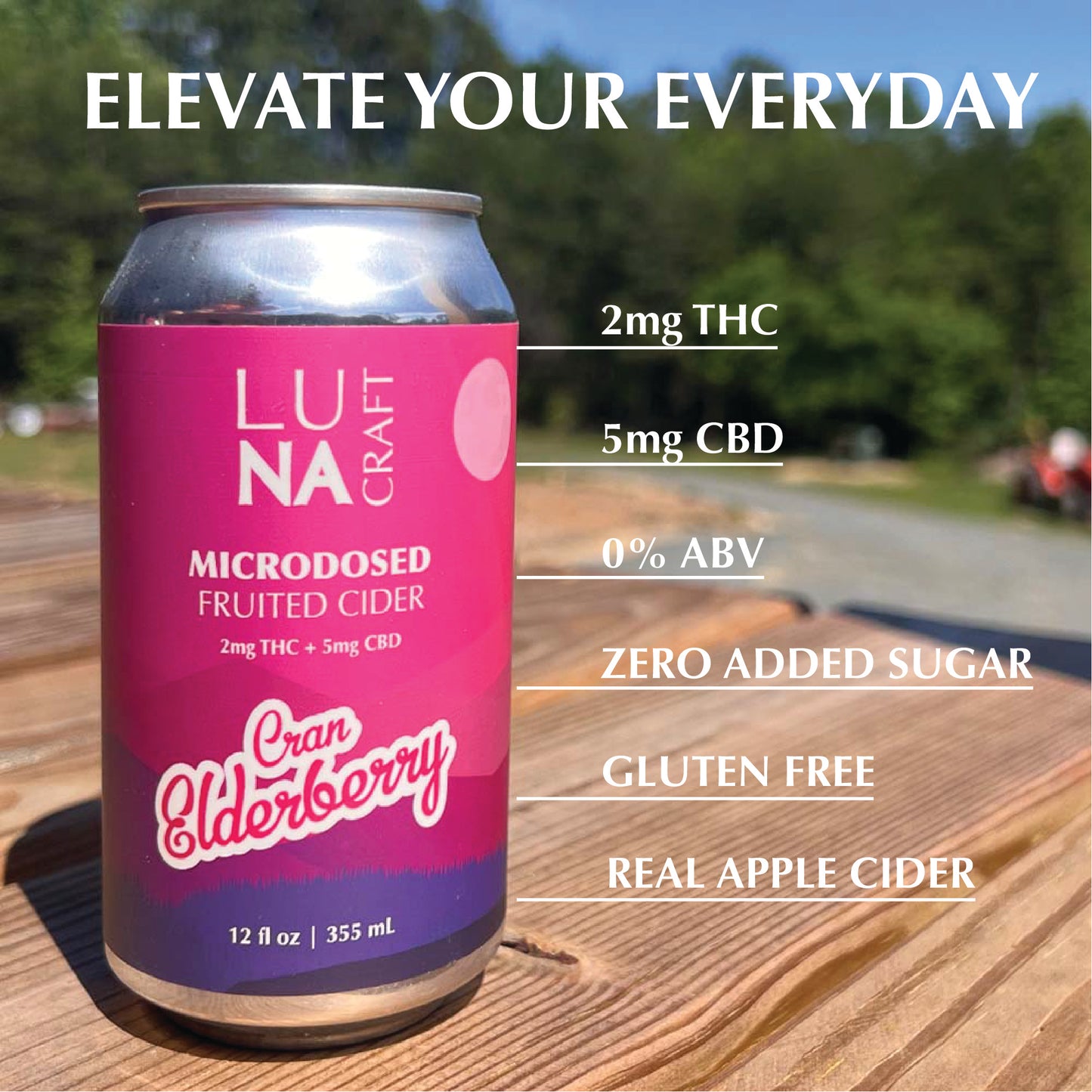 LUNA Microdosed Cider Cran-Elderberry 12 Pack