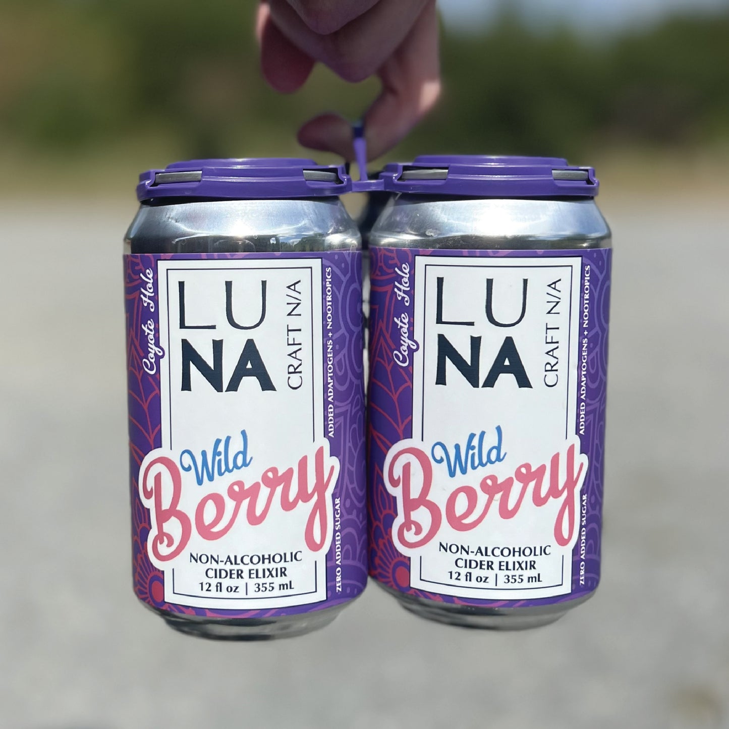 LUNA Wild Berry Nootropic + Adaptogen Non-Alcoholic Cider 12oz Can - 12 Pack