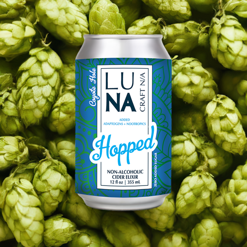 LUNA Hopped Nootropic + Adaptogen Non-Alcoholic Cider 12oz Can - 12 Pack