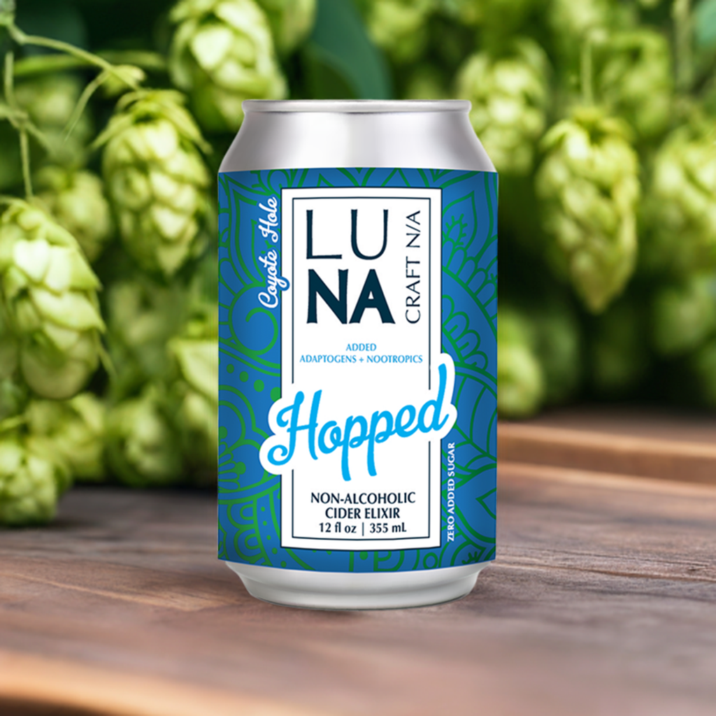 LUNA Hopped Nootropic + Adaptogen Non-Alcoholic Cider 12oz Can - 12 Pack