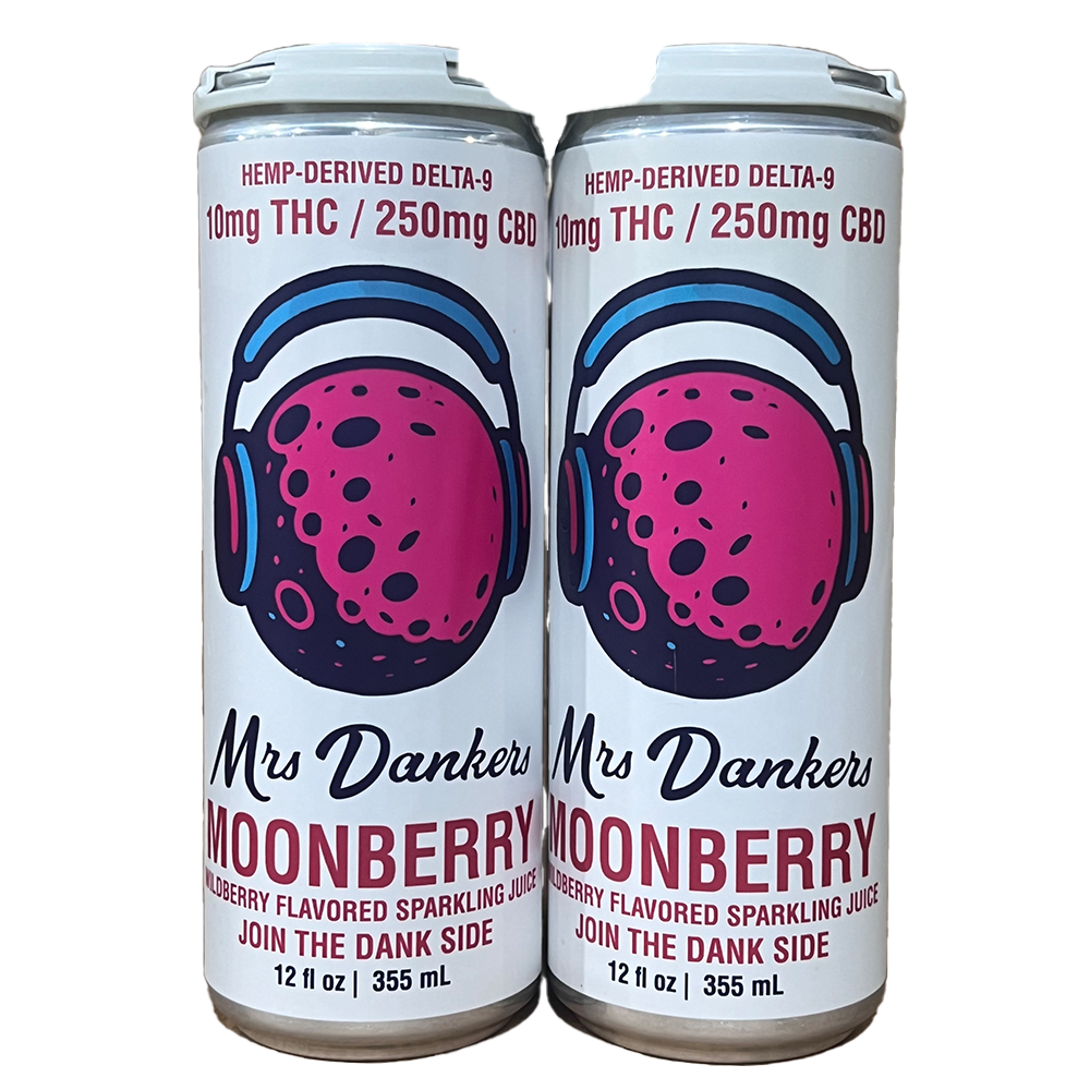 Dankers Moonberry Hemp-Derived Delta-9 THC + CBD Sparkling Juice 4 Pack