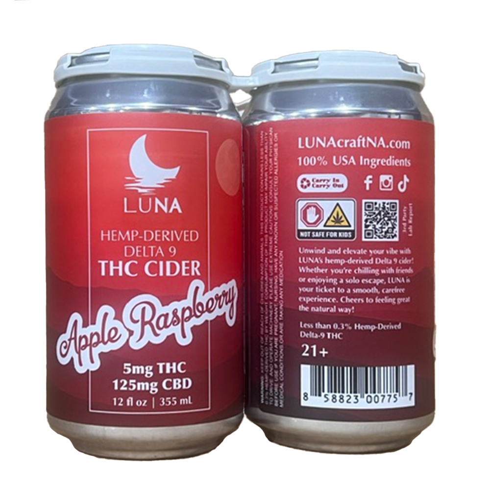 LUNA Apple Raspberry Infused Cider 4 Pack