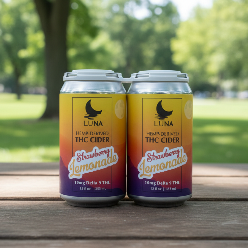 LUNA Strawberry Lemonade Hemp-Derived Delta-9 THC Cider 4 Pack