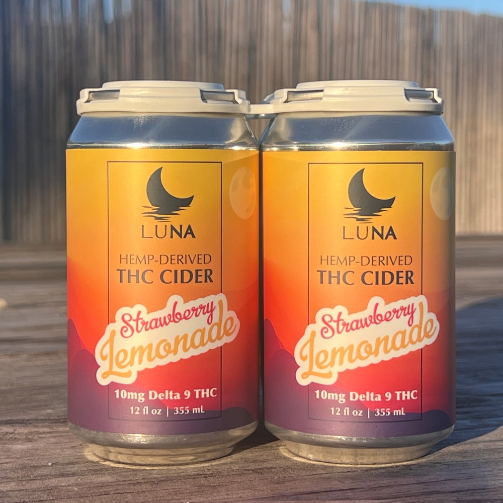 LUNA Strawberry Lemonade Hemp-Derived Delta-9 THC Cider Lifestyle Photo